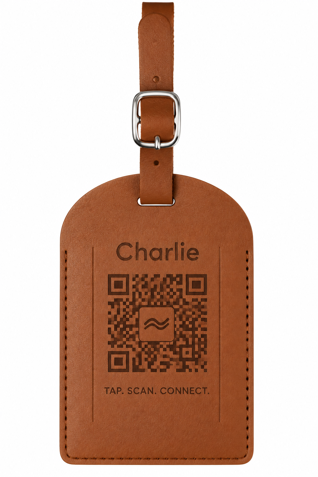 Custom Leather Smart Luggage Tag with QR Code & NFC — NFC luggage tag