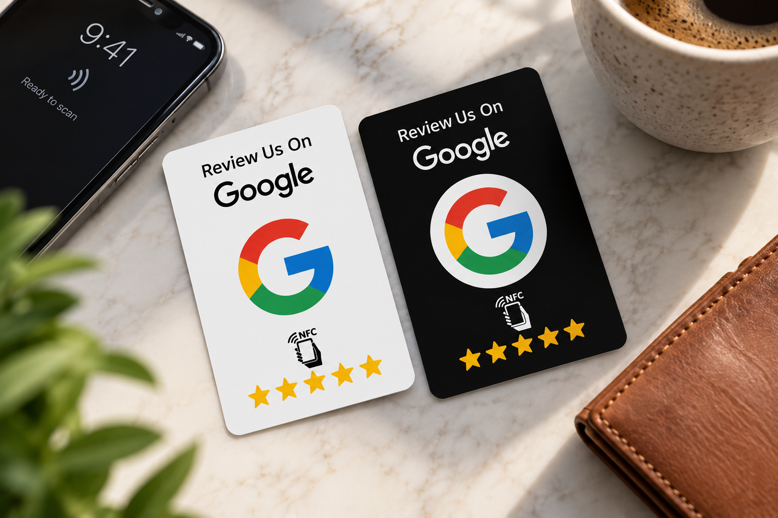 Double-Sided Google Review Tap Card — Taproo NFC and QR product