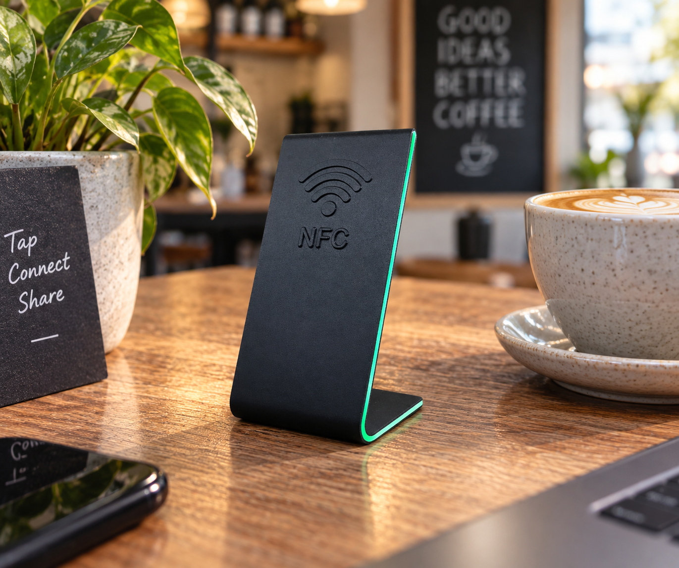 NFC Wi‑Fi Desktop Connector PRO — Taproo NFC and QR product