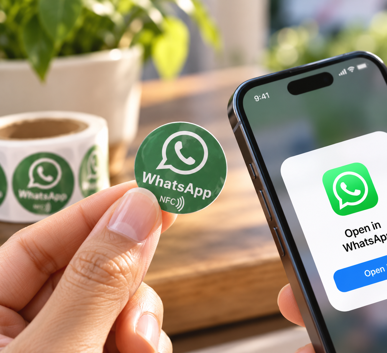 Business WhatsApp Tap NFC Sticker (single)