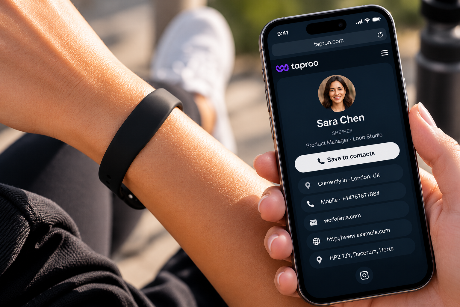 NFC Wristband — Black Silicone (NTAG215)