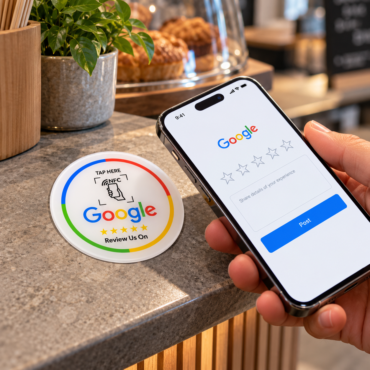 NFC Google Review Round Card